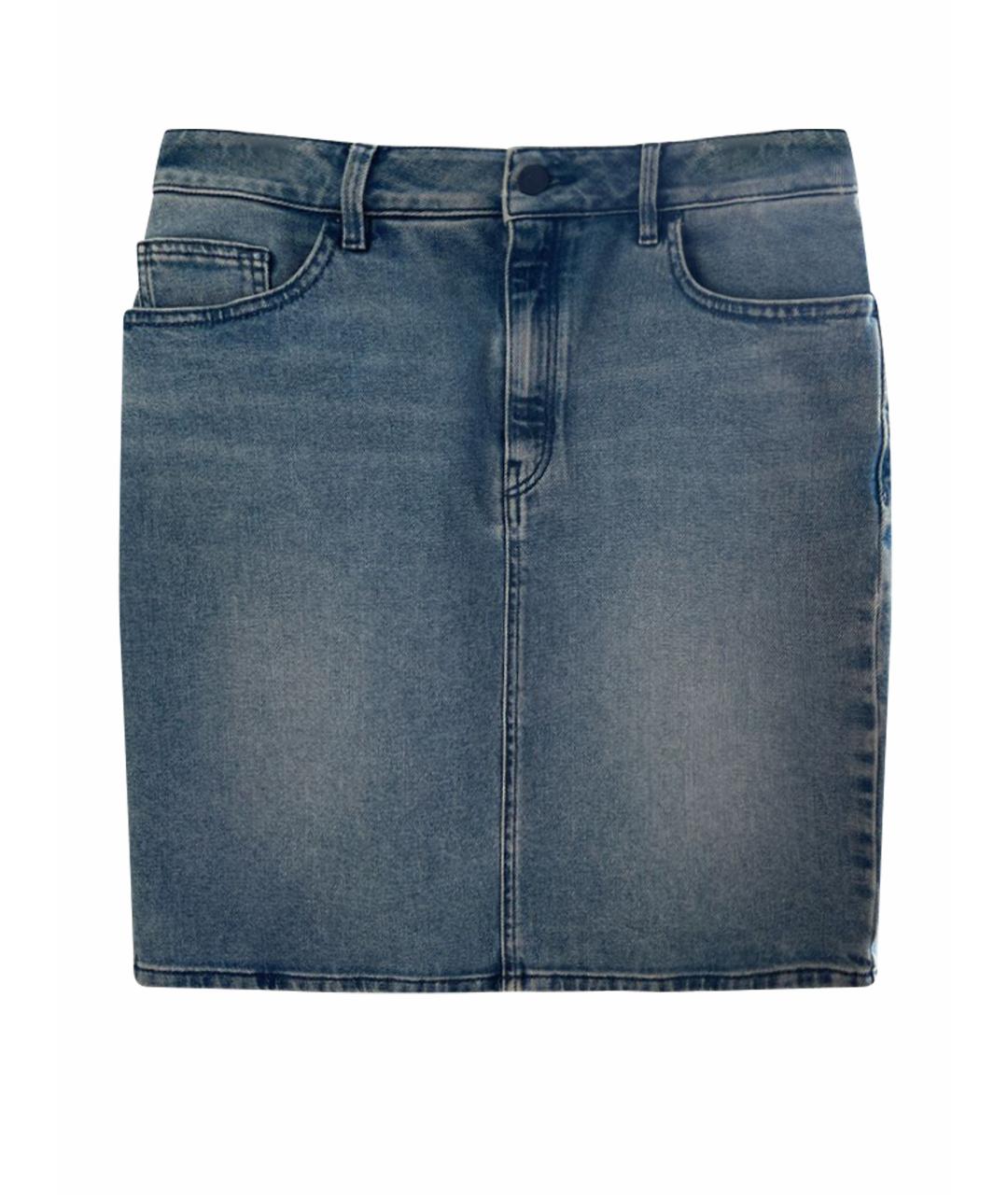 HUGO BOSS Синяя деним юбка миди, фото 1