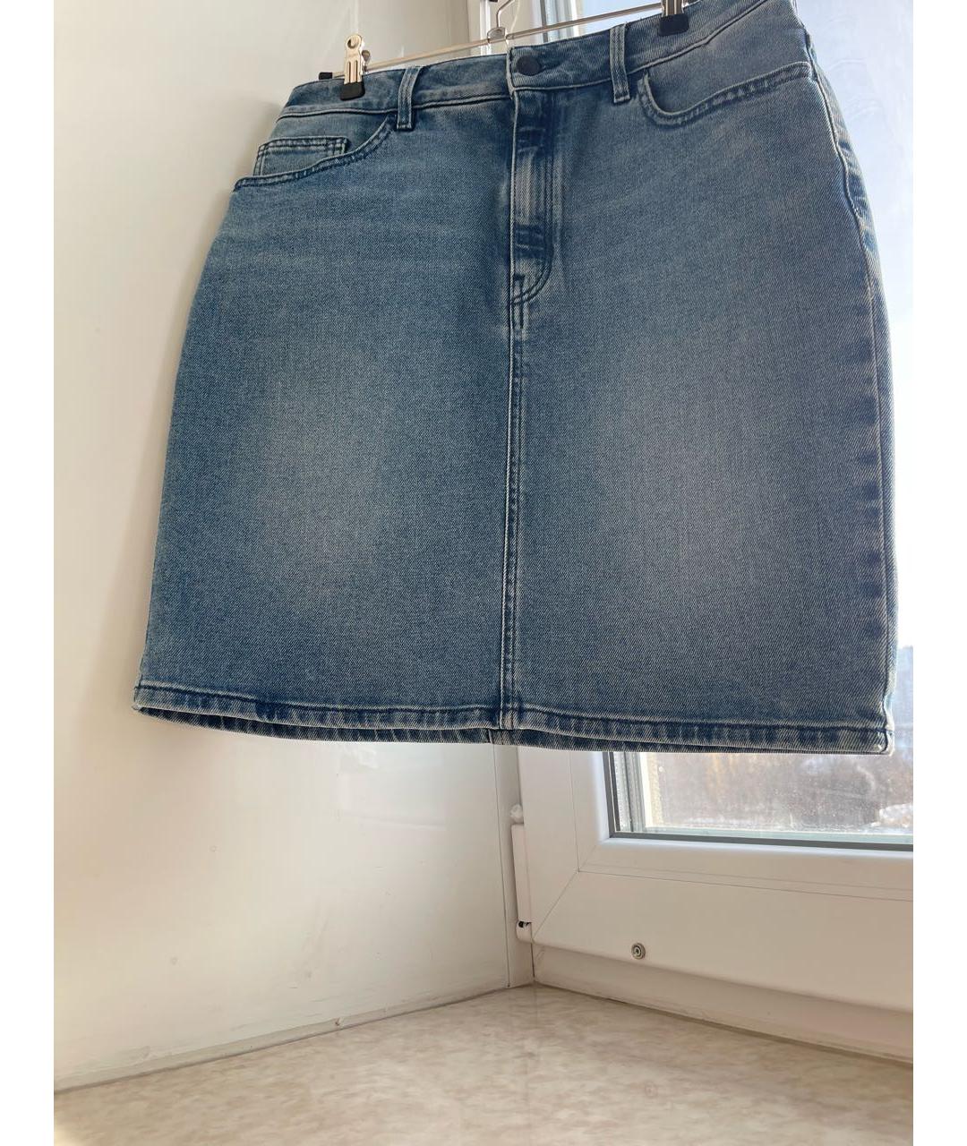 HUGO BOSS Синяя деним юбка миди, фото 5