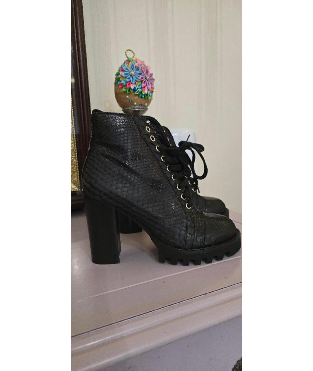 PHILIPP PLEIN Черные ботильоны из экзотической кожи, фото 7