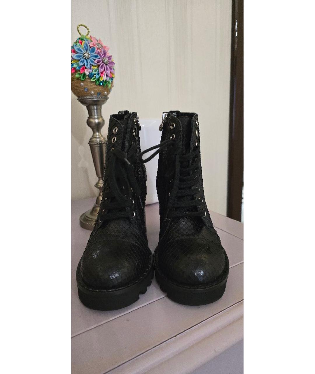 PHILIPP PLEIN Черные ботильоны из экзотической кожи, фото 2