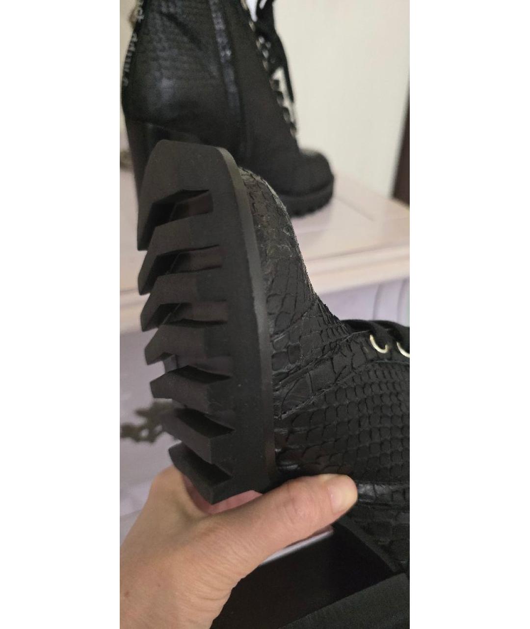 PHILIPP PLEIN Черные ботильоны из экзотической кожи, фото 6