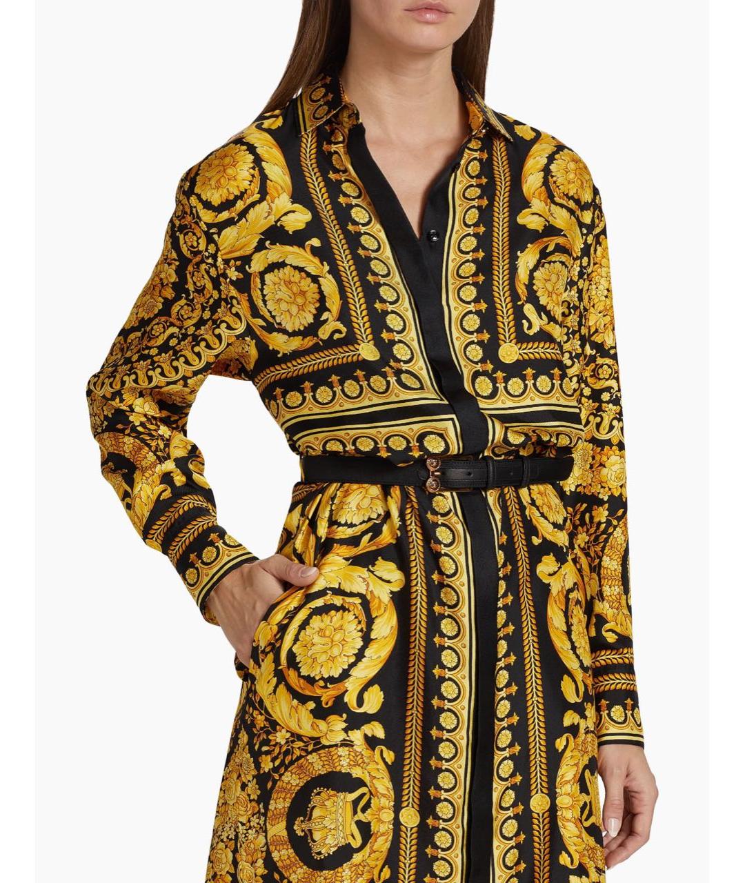 VERSACE Мульти шелковое вечернее платье, фото 4