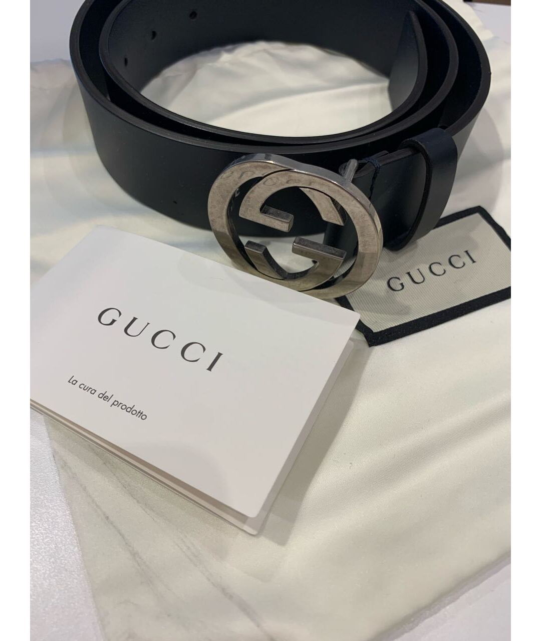 GUCCI Черный кожаный ремень, фото 4