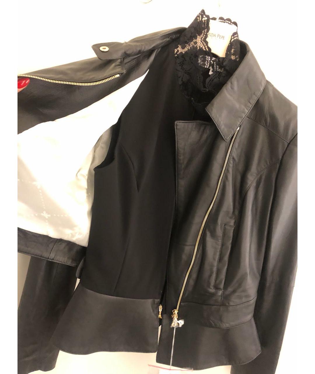 PATRIZIA PEPE Черная кожаная куртка, фото 5