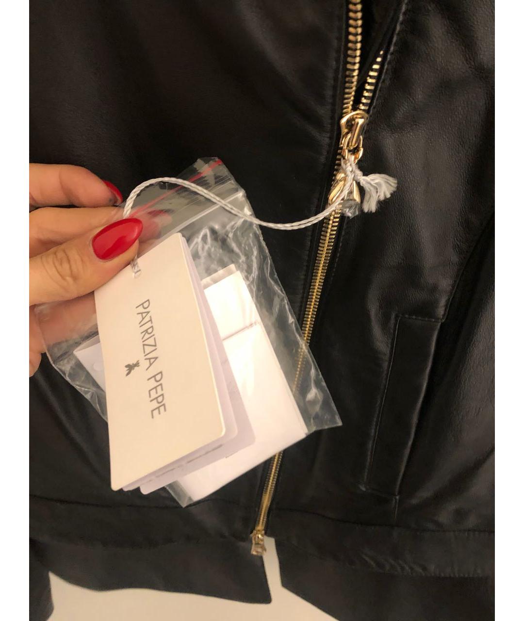 PATRIZIA PEPE Черная кожаная куртка, фото 6