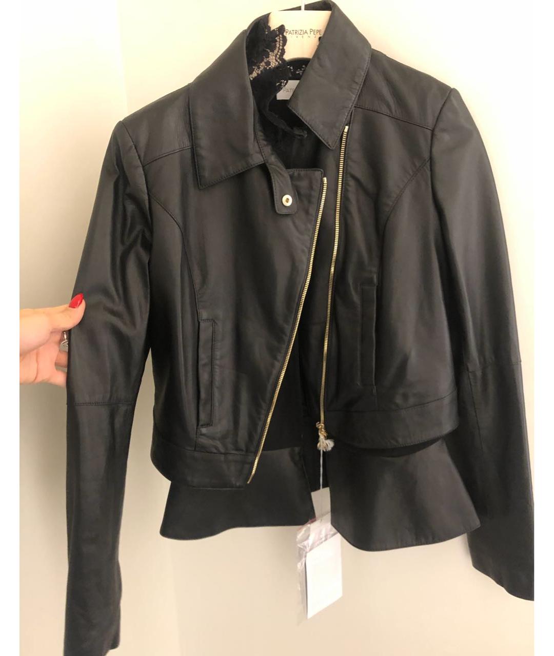 PATRIZIA PEPE Черная кожаная куртка, фото 3