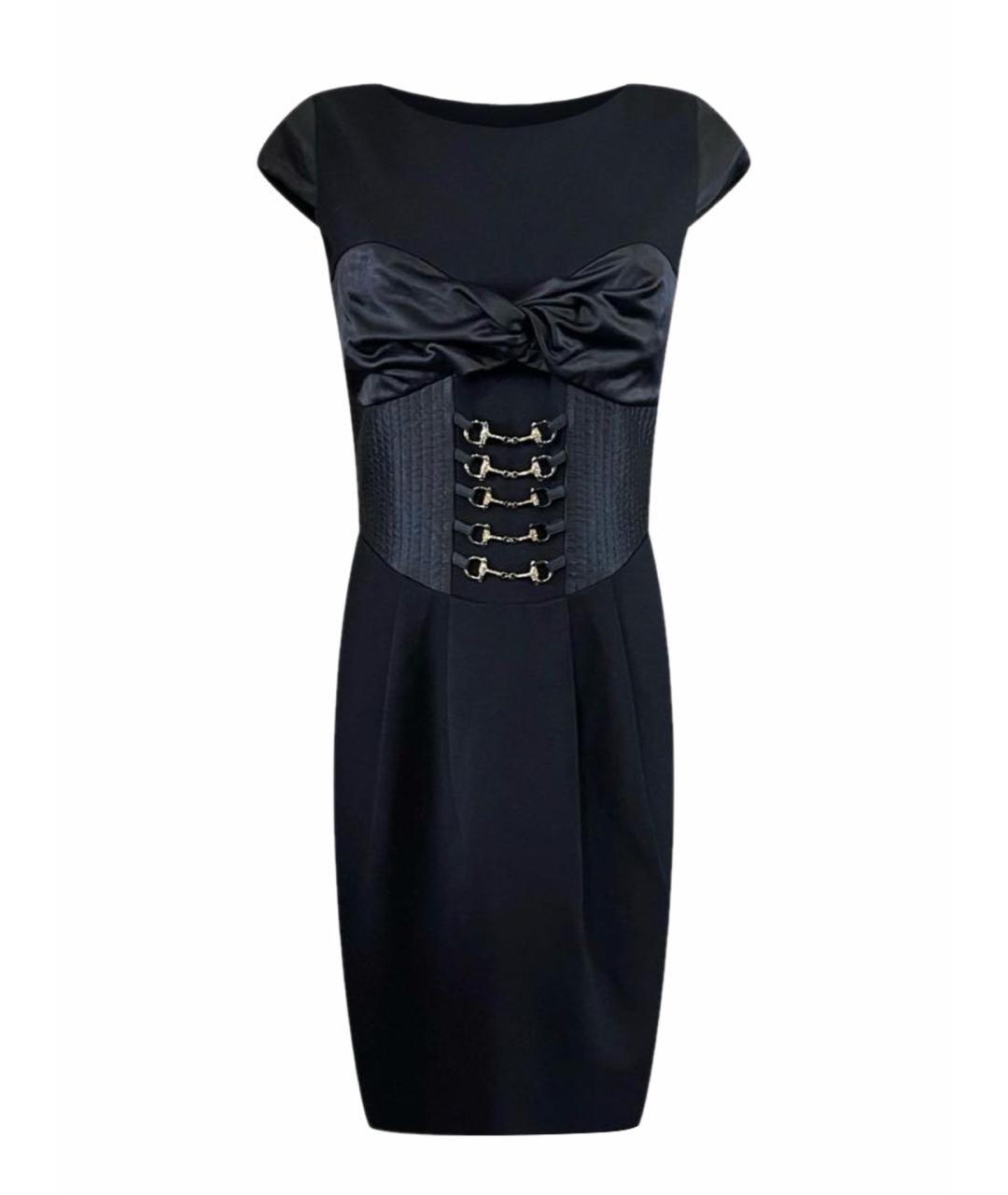 MISS BLUMARINE Черное вискозное платье, фото 1