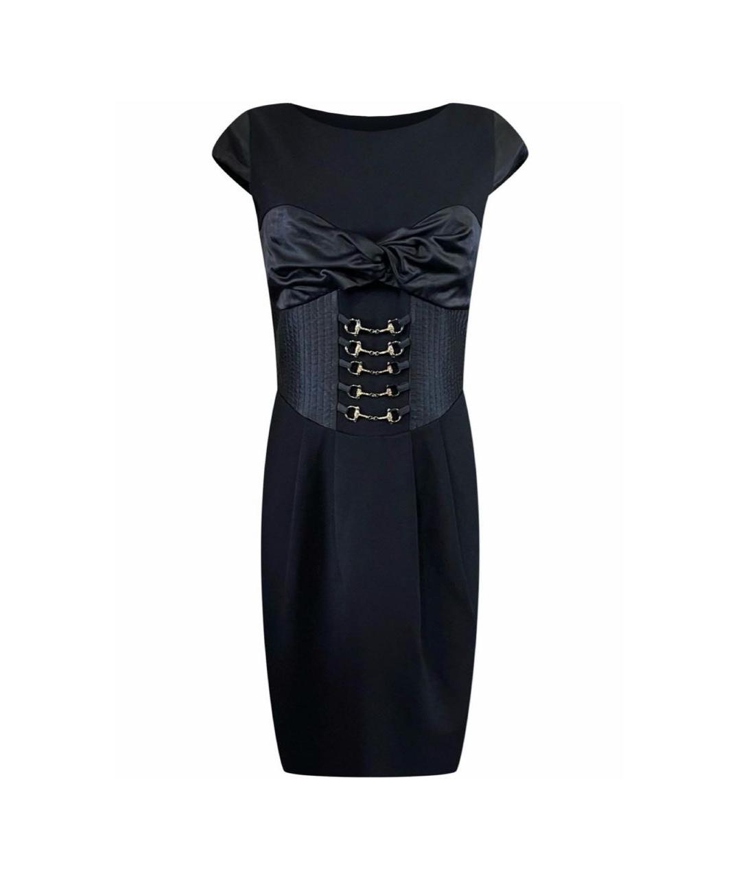 MISS BLUMARINE Черное вискозное платье, фото 4