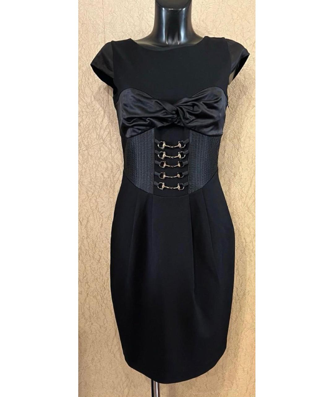 MISS BLUMARINE Черное вискозное платье, фото 2