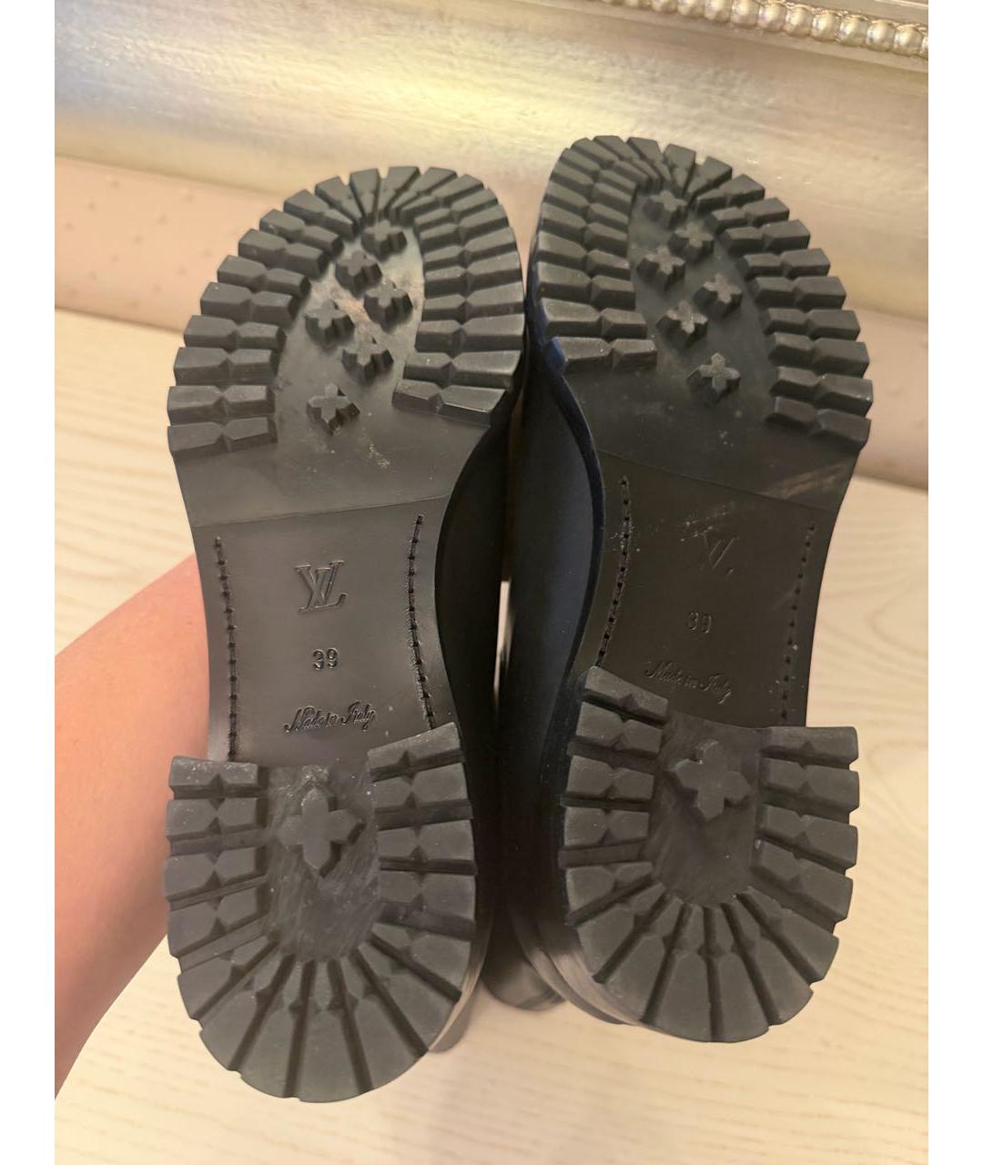 LOUIS VUITTON Черные кожаные полусапоги, фото 6