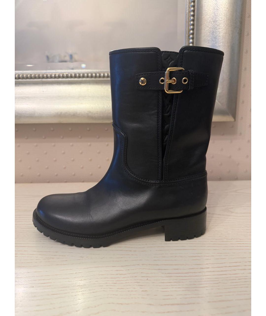 LOUIS VUITTON Черные кожаные полусапоги, фото 9