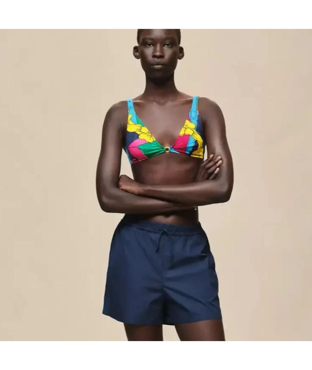 HERMES Темно-синие полиэстеровые шорты, фото 5