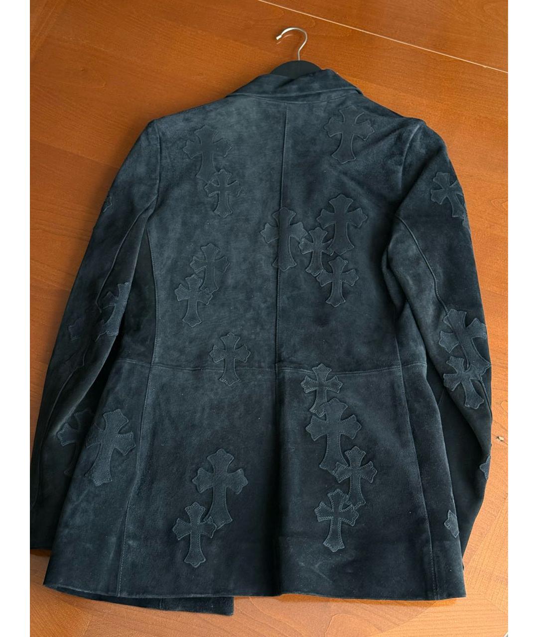 CHROME HEARTS Черный замшевый жакет/пиджак, фото 2