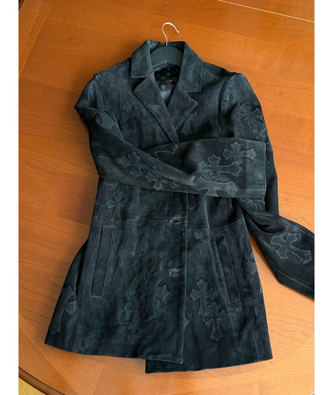 CHROME HEARTS Черный замшевый жакет/пиджак, фото 5