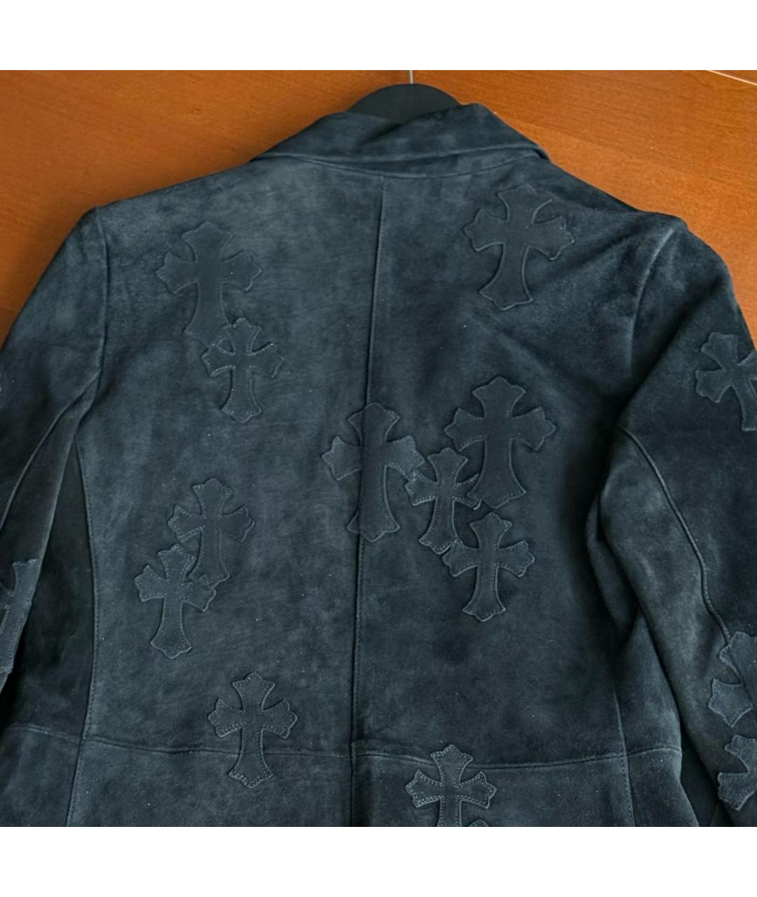 CHROME HEARTS Черный замшевый жакет/пиджак, фото 3