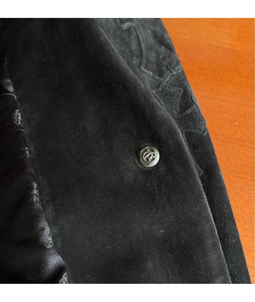 CHROME HEARTS Черный замшевый жакет/пиджак, фото 4