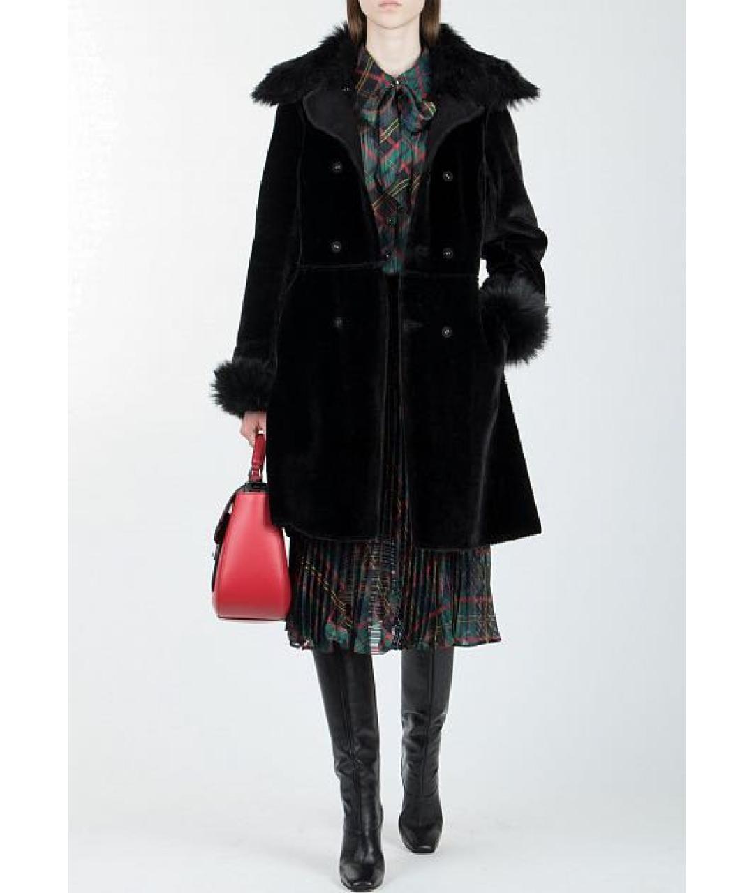 PATRIZIA PEPE Черная полиэстеровая шуба, фото 3