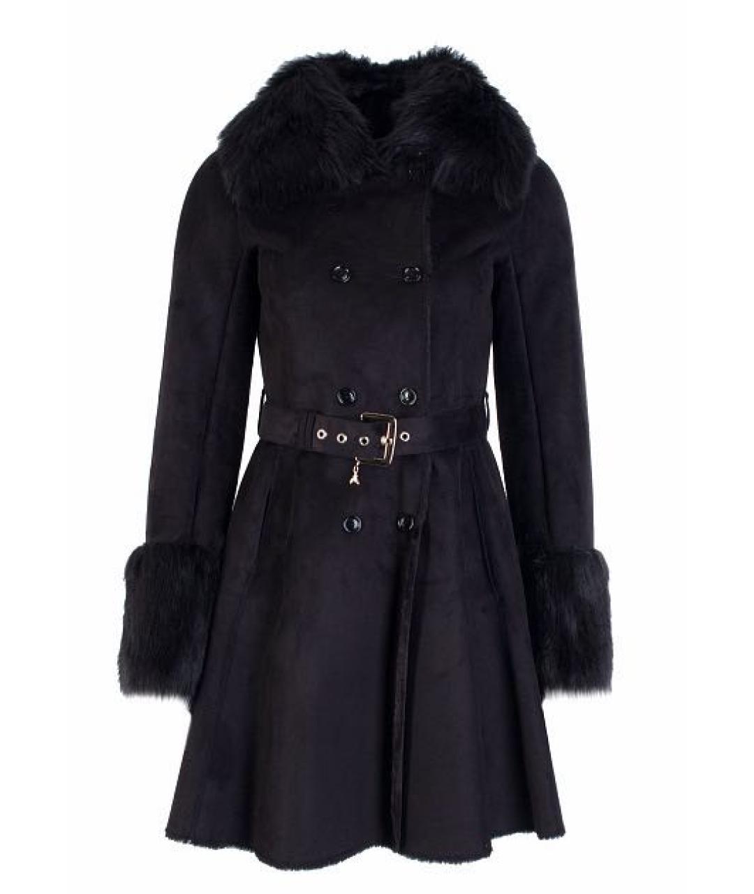 PATRIZIA PEPE Черная полиэстеровая шуба, фото 1