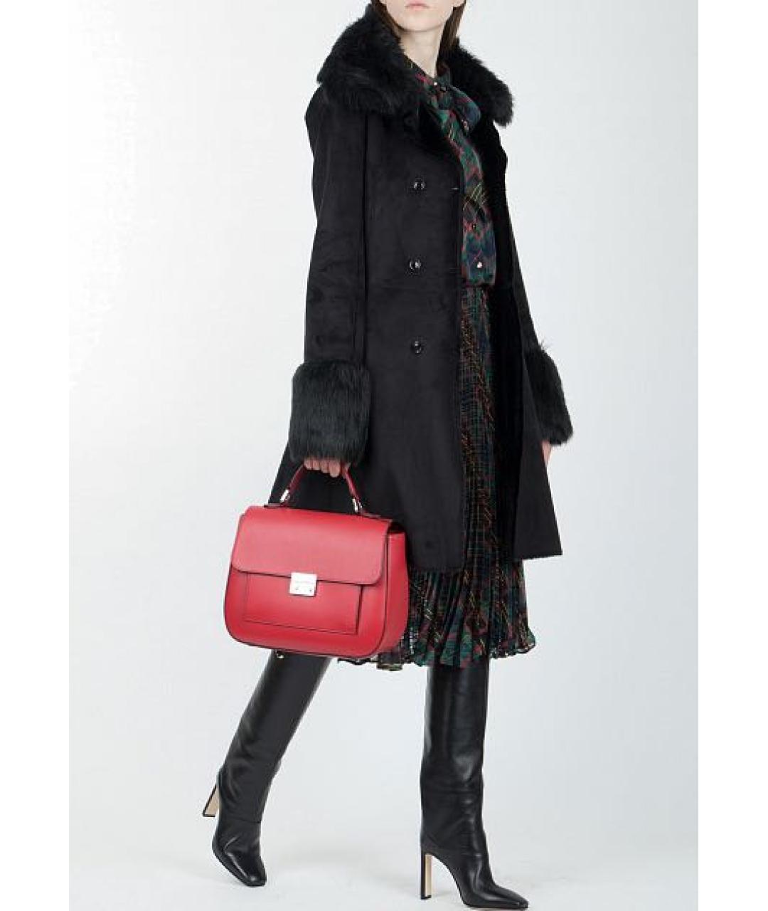 PATRIZIA PEPE Черная полиэстеровая шуба, фото 4