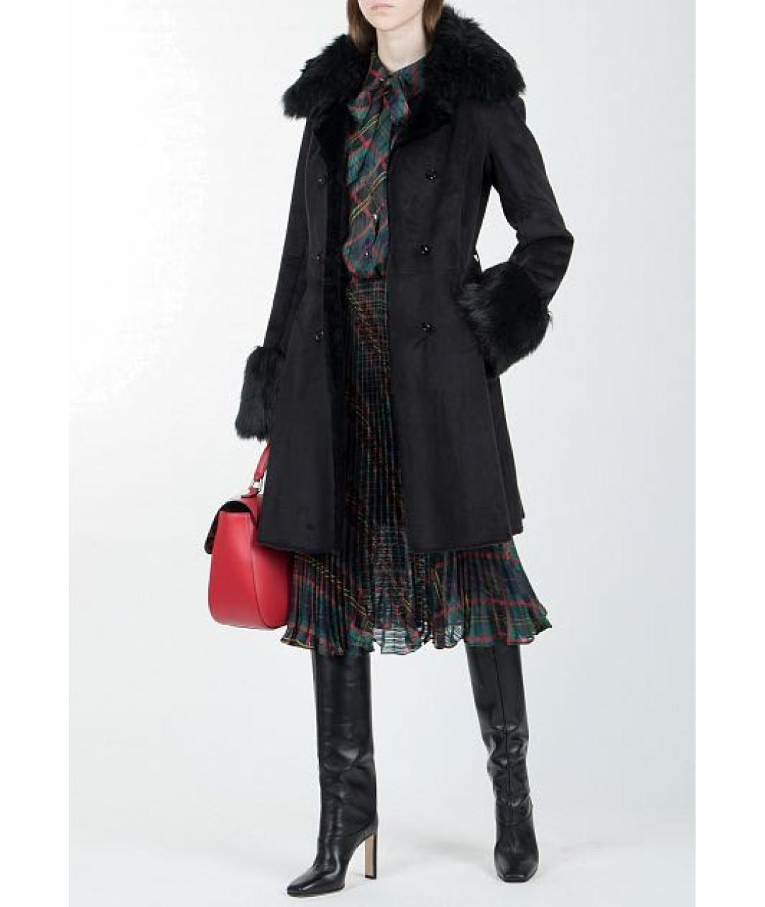 PATRIZIA PEPE Черная полиэстеровая шуба, фото 2