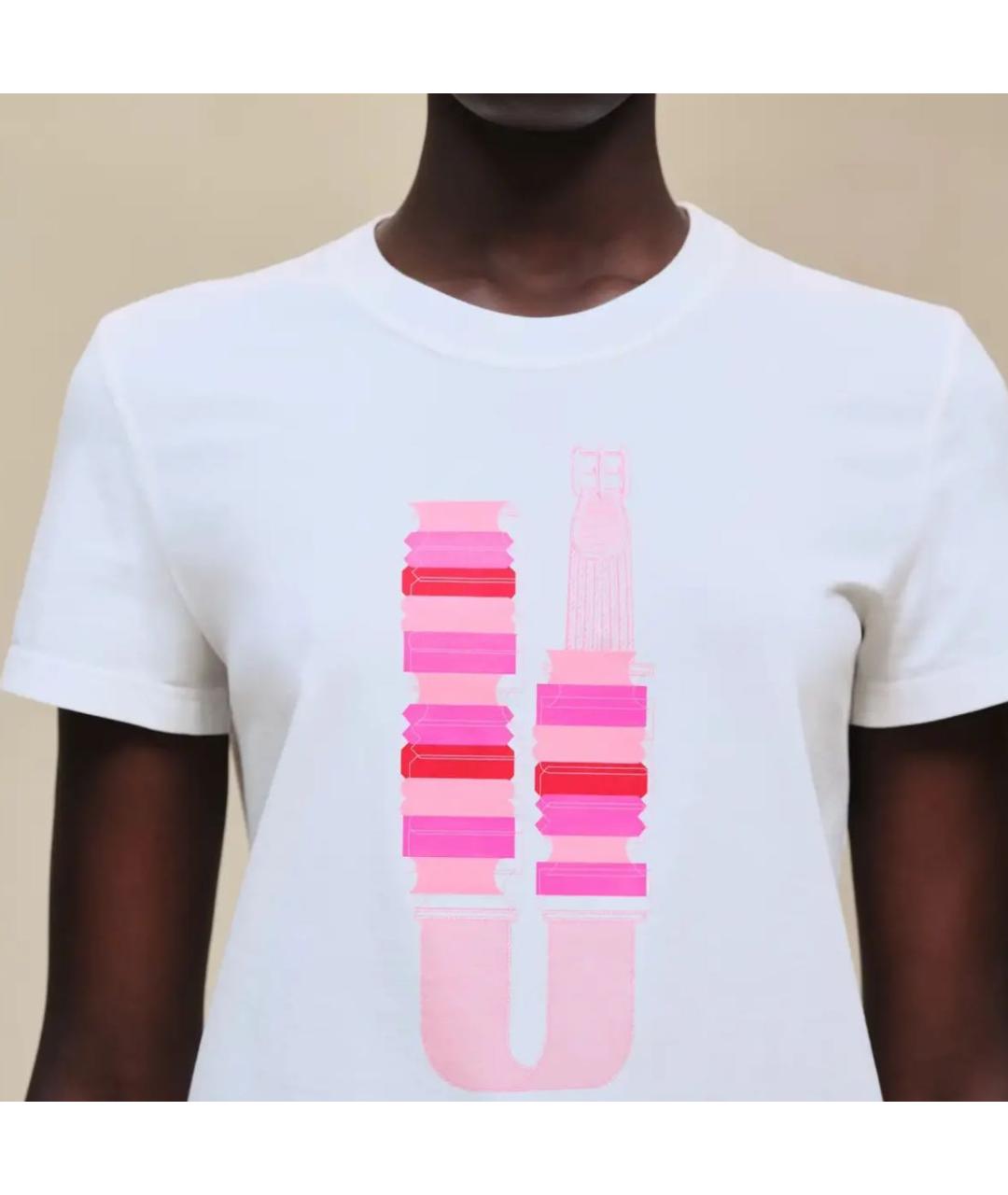 HERMES Белая хлопковая футболка, фото 2