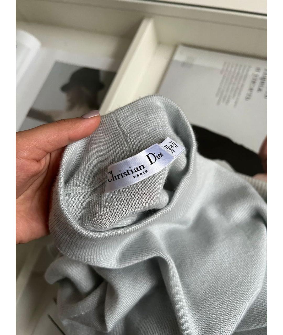 CHRISTIAN DIOR Голубой джемпер / свитер, фото 4