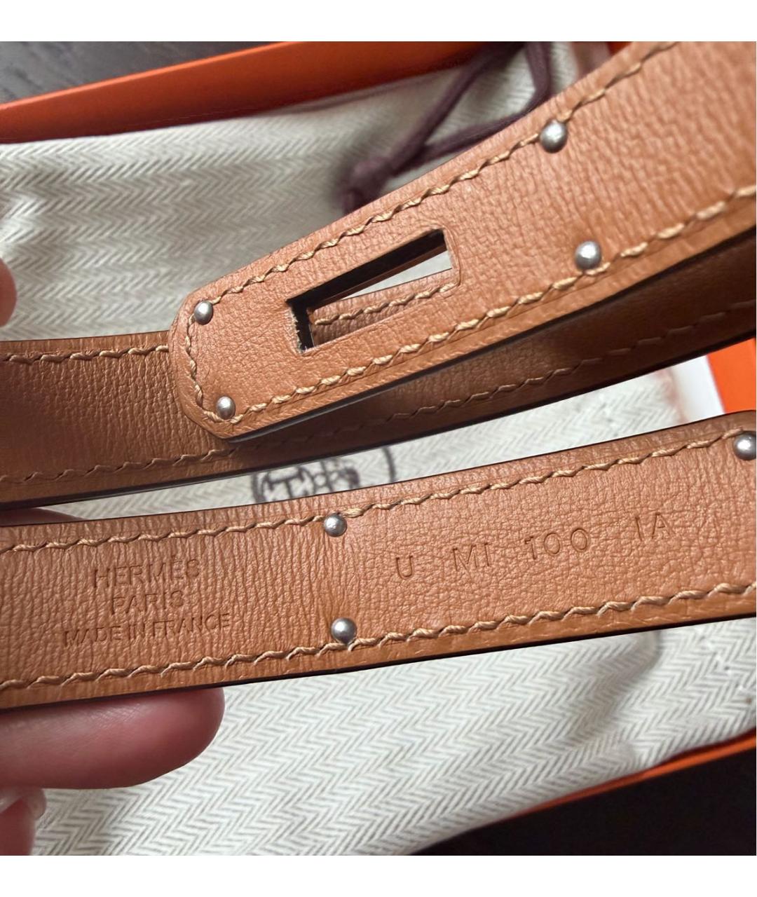 HERMES Черный кожаный ремень, фото 3