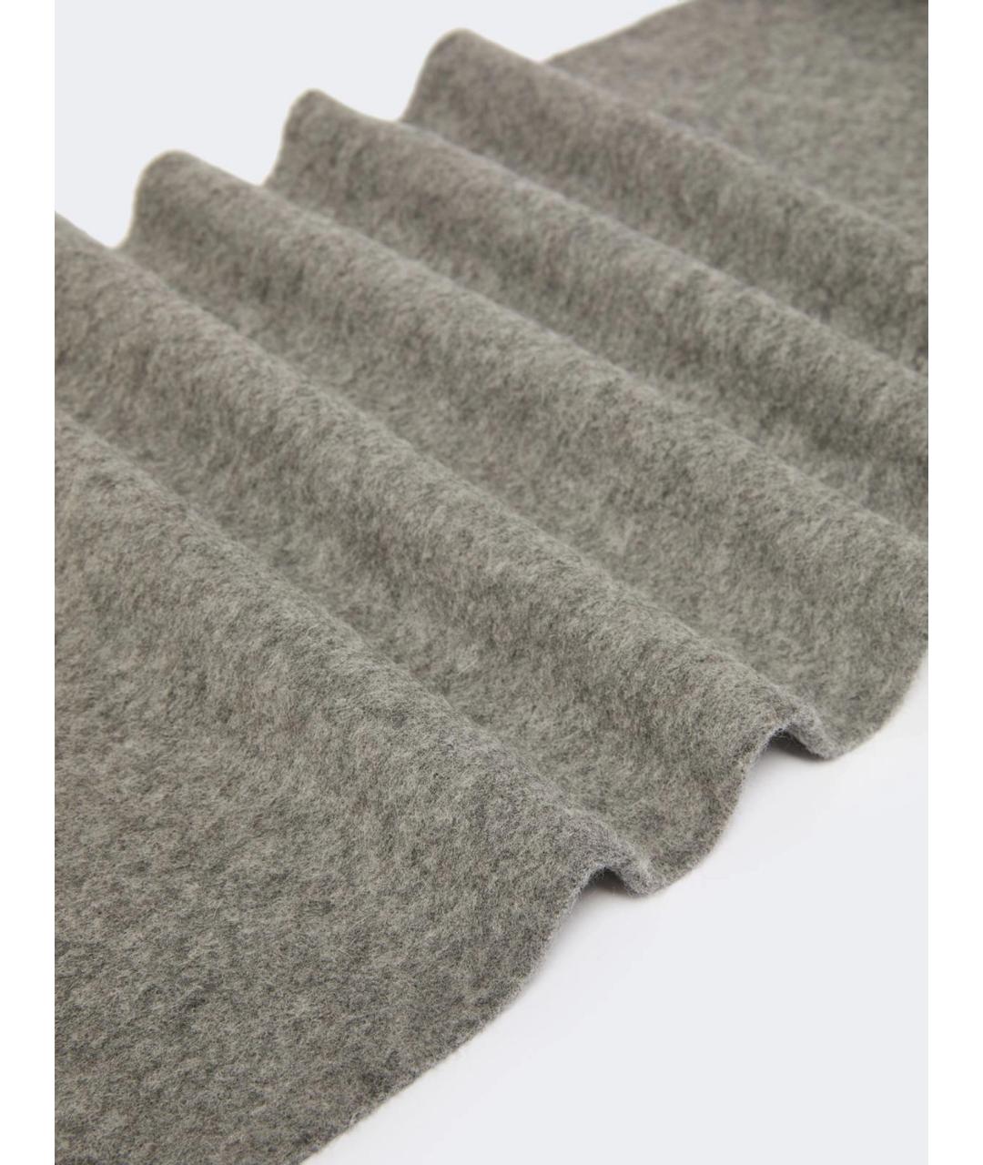 MAX MARA Серый шерстяной шарф, фото 3