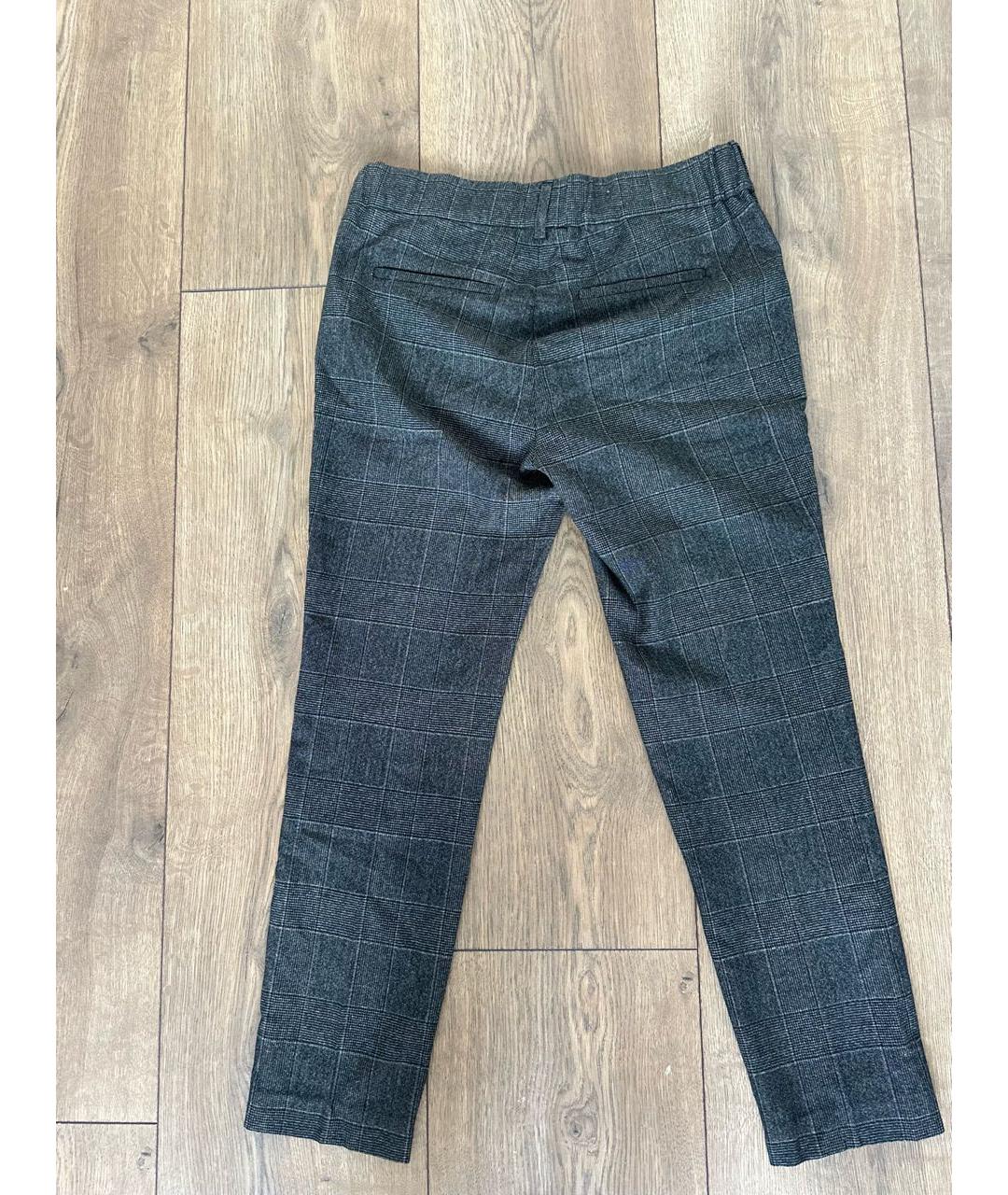 BRUNELLO CUCINELLI Антрацитовые шерстяные брюки узкие, фото 2