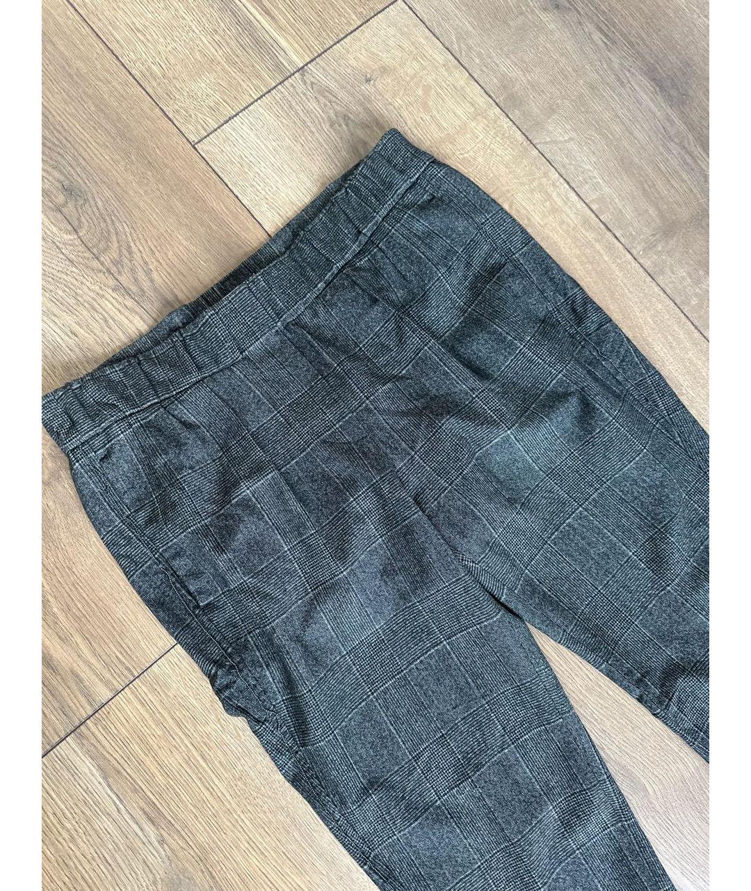 BRUNELLO CUCINELLI Антрацитовые шерстяные брюки узкие, фото 3