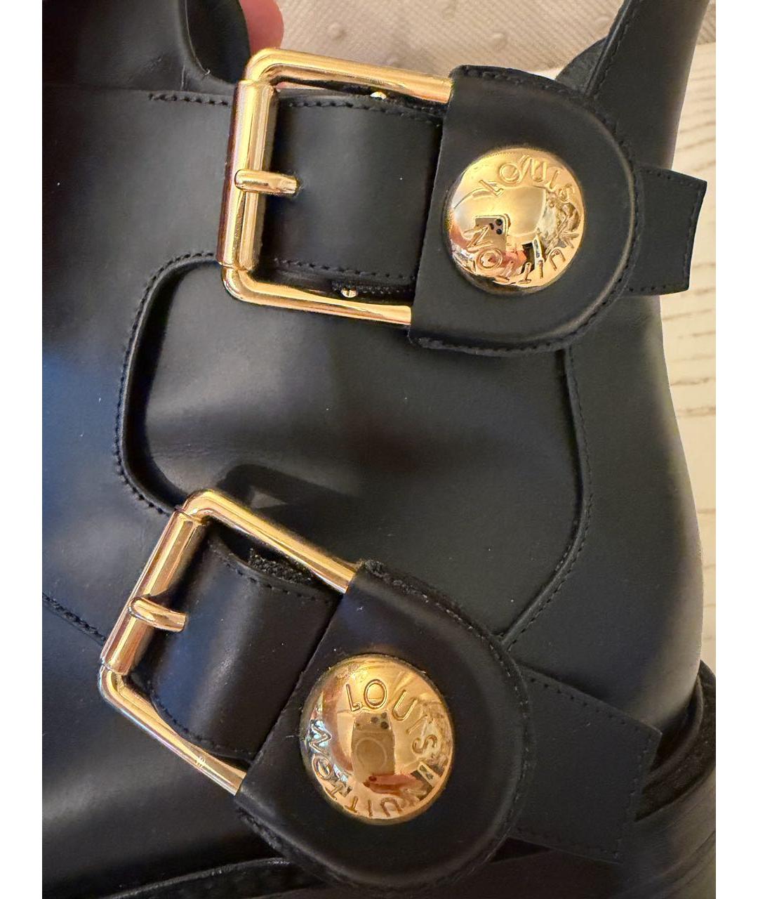 LOUIS VUITTON Черные кожаные ботинки, фото 2