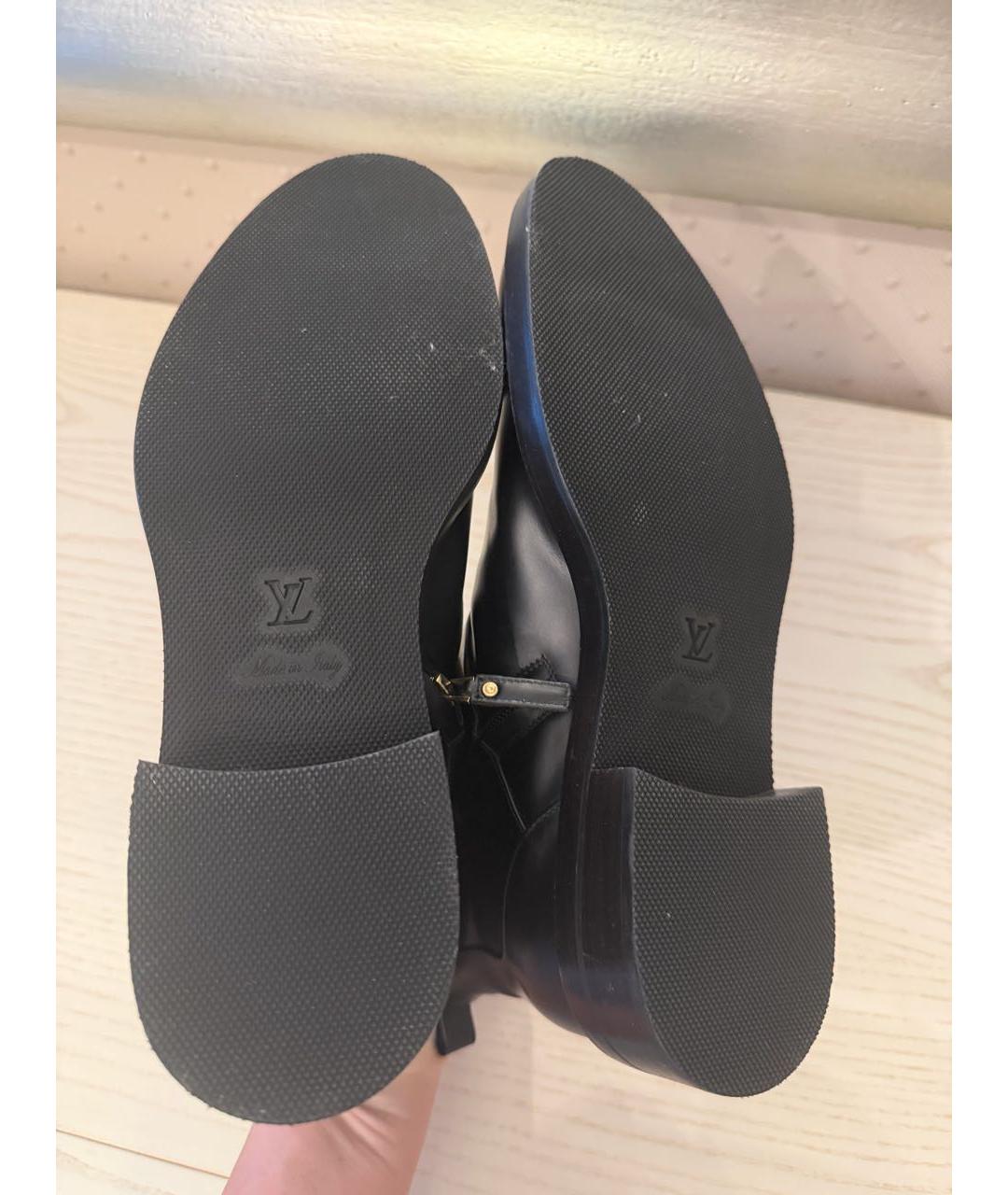 LOUIS VUITTON Черные кожаные ботинки, фото 5