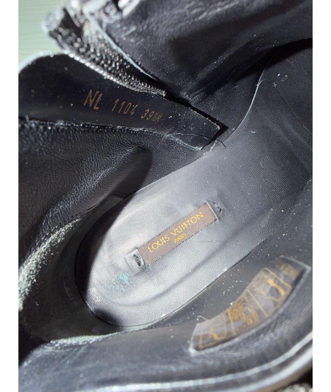 LOUIS VUITTON Черные кожаные ботинки, фото 6