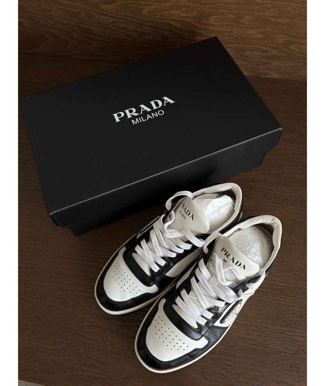 PRADA Белые кожаные кеды, фото 8