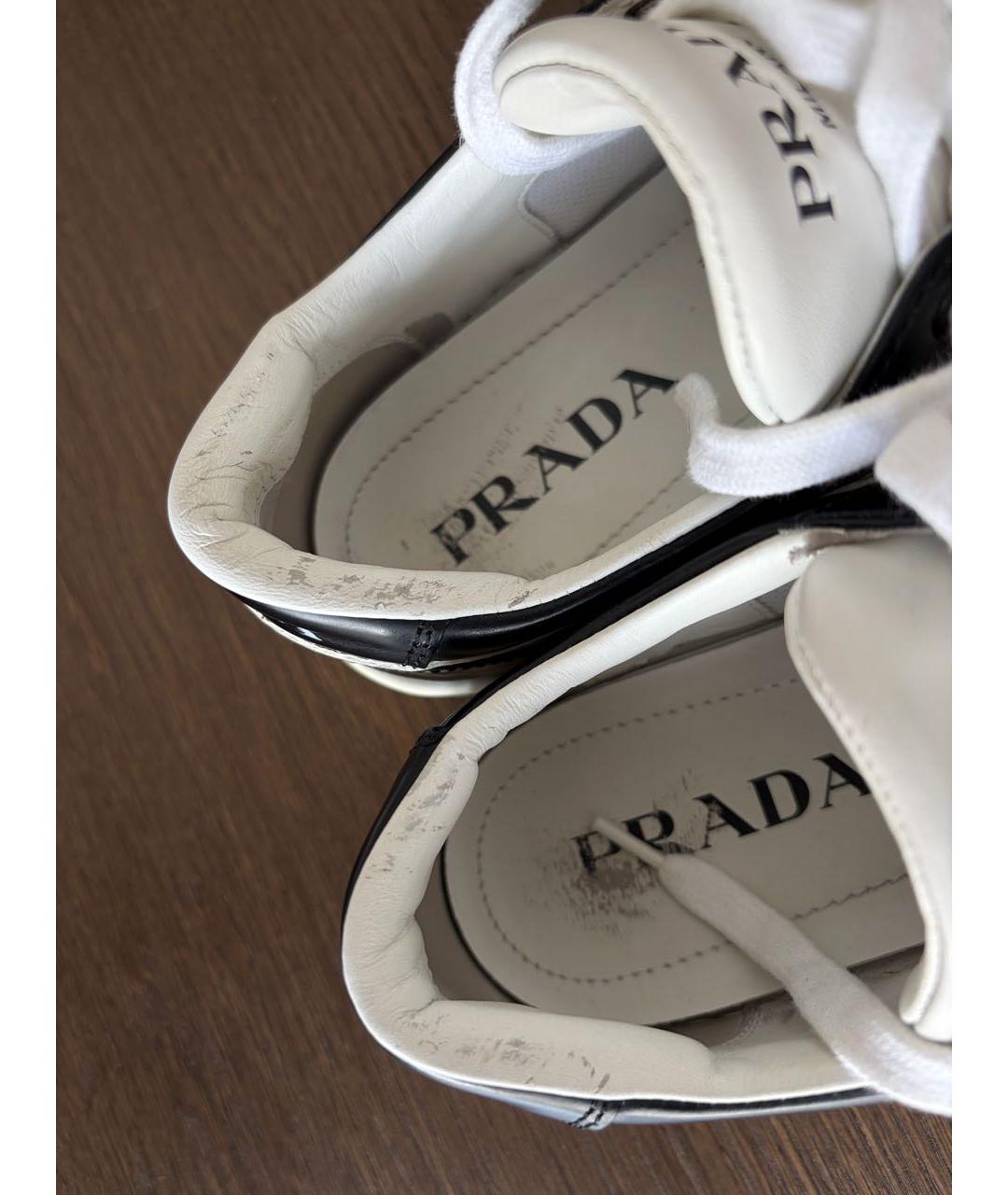 PRADA Белые кожаные кеды, фото 5