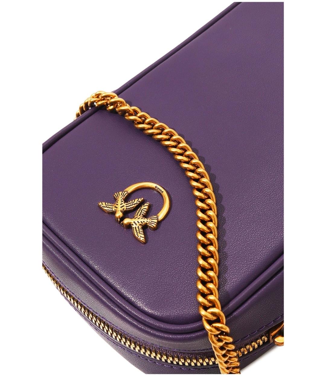 PINKO Фиолетовая кожаная сумка через плечо, фото 2