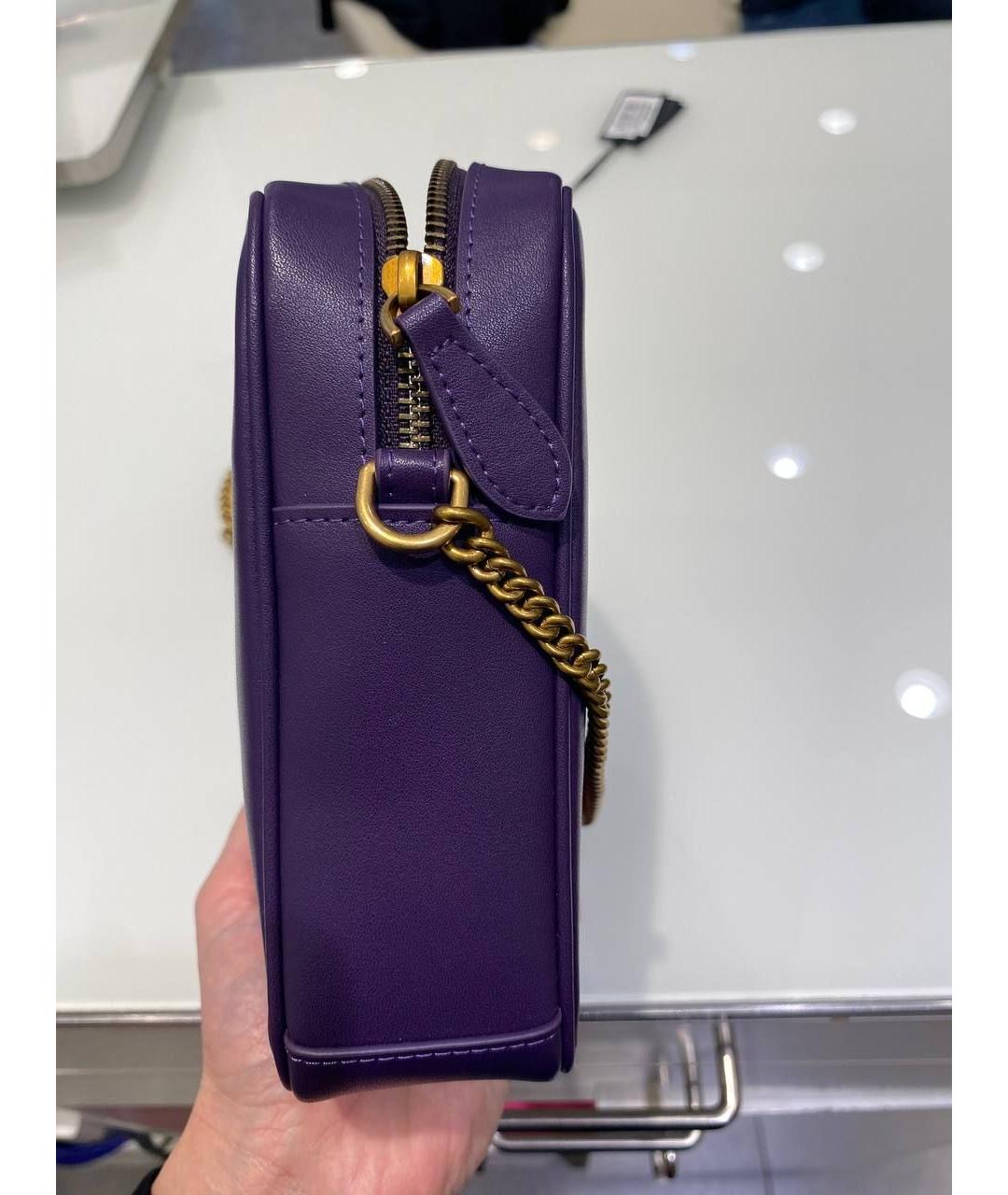 PINKO Фиолетовая кожаная сумка через плечо, фото 3