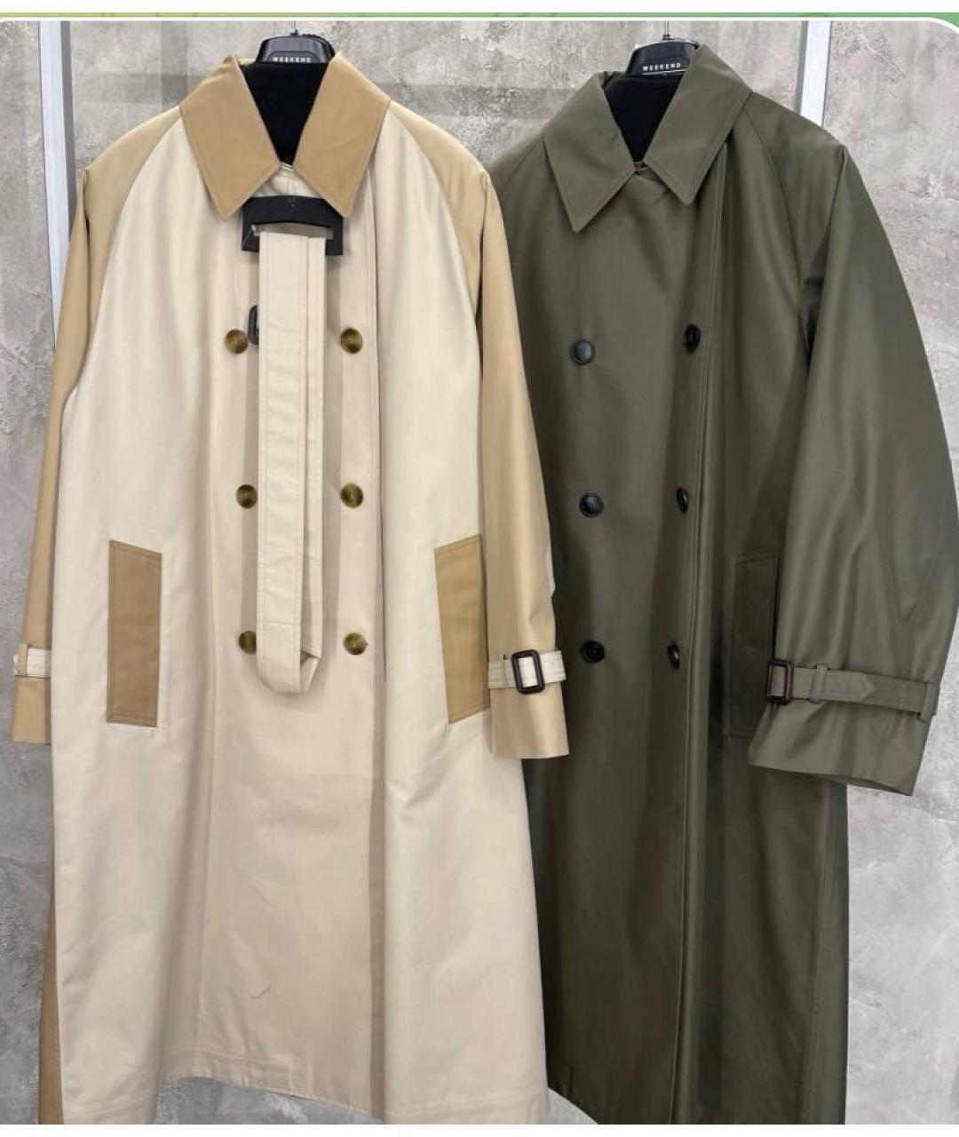 WEEKEND MAX MARA Бежевый хлопковый тренч/плащ, фото 5