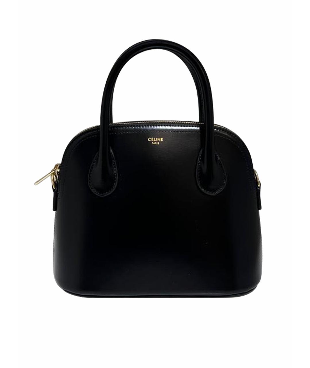 CELINE Черная кожаная сумка с короткими ручками, фото 1