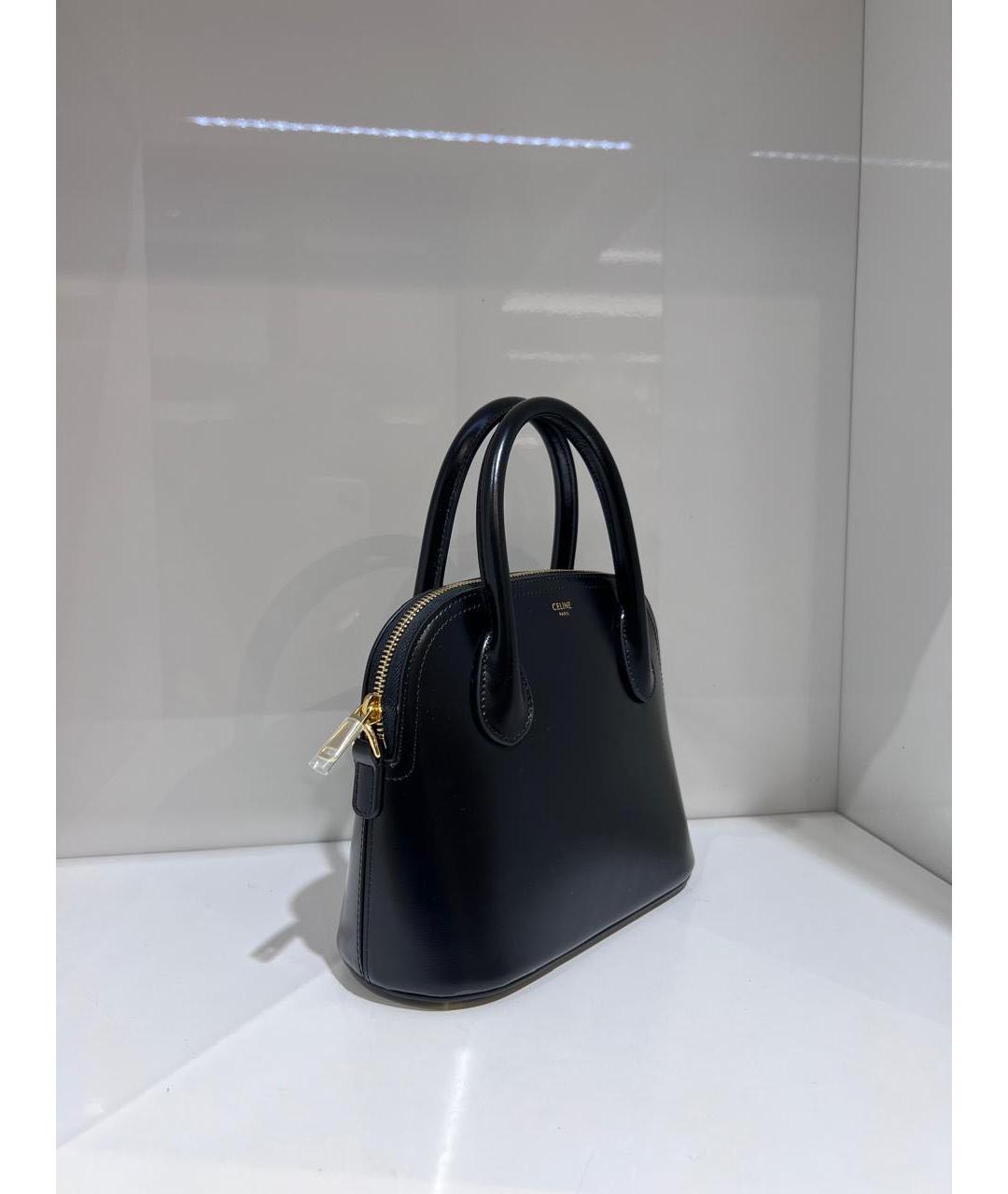CELINE Черная кожаная сумка с короткими ручками, фото 2