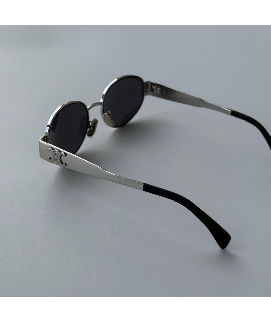 CELINE Серебряные металлические солнцезащитные очки, фото 2