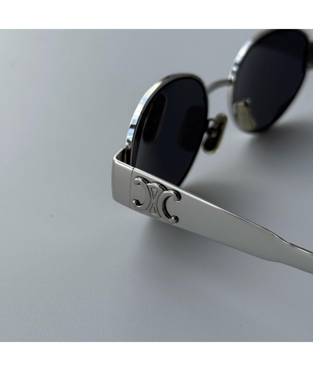 CELINE Серебряные металлические солнцезащитные очки, фото 5