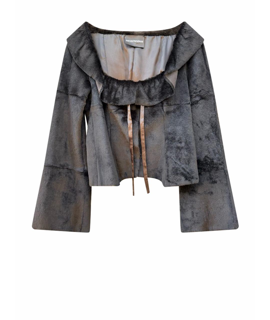 ARMANI COLLEZIONI Черный меховой жакет/пиджак, фото 1