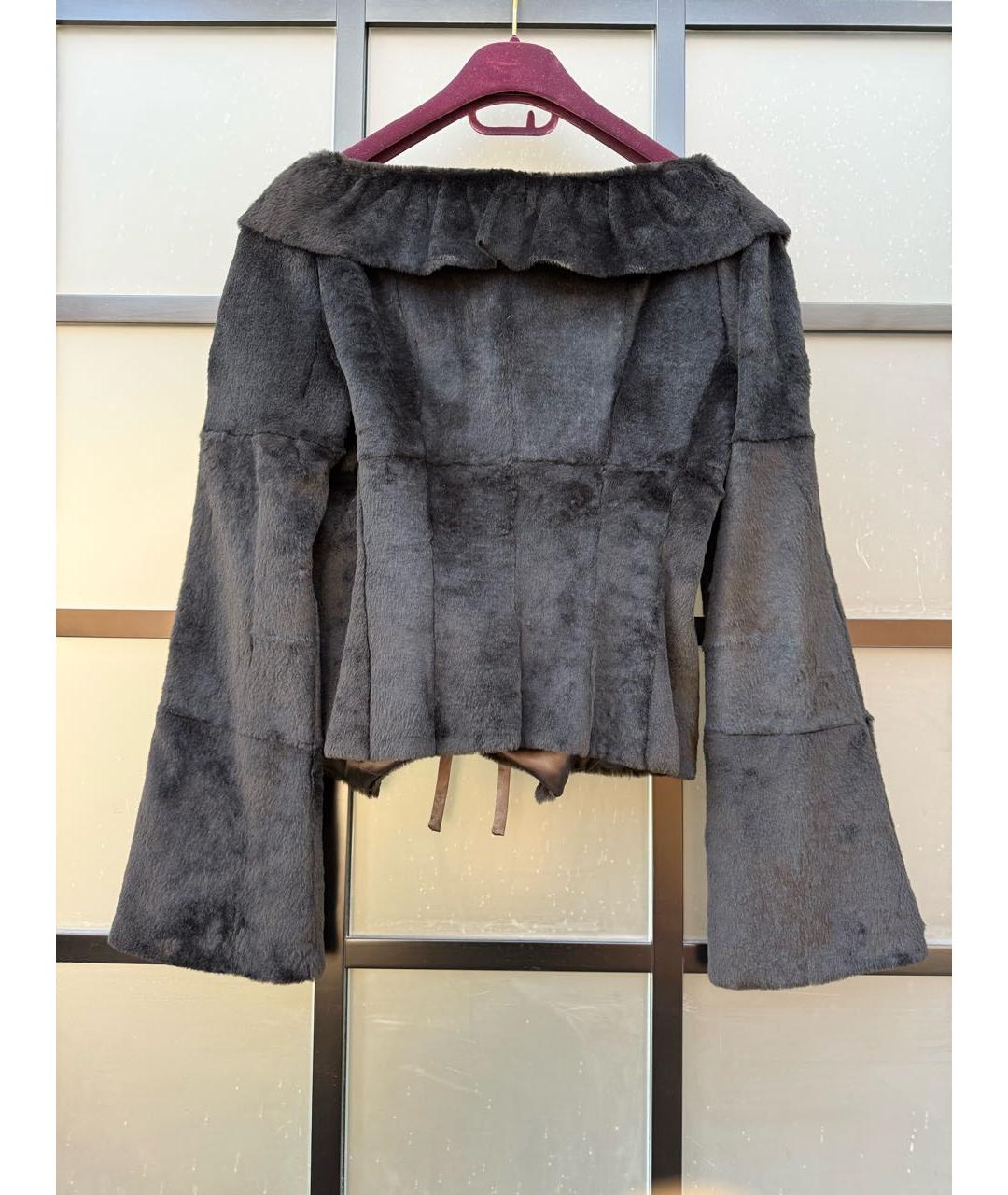 ARMANI COLLEZIONI Черный меховой жакет/пиджак, фото 2