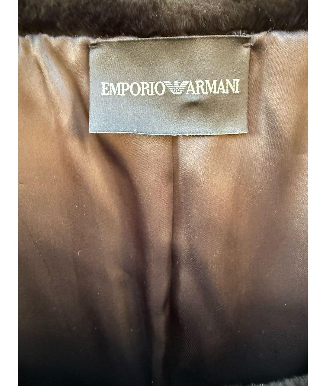 ARMANI COLLEZIONI Черный меховой жакет/пиджак, фото 3