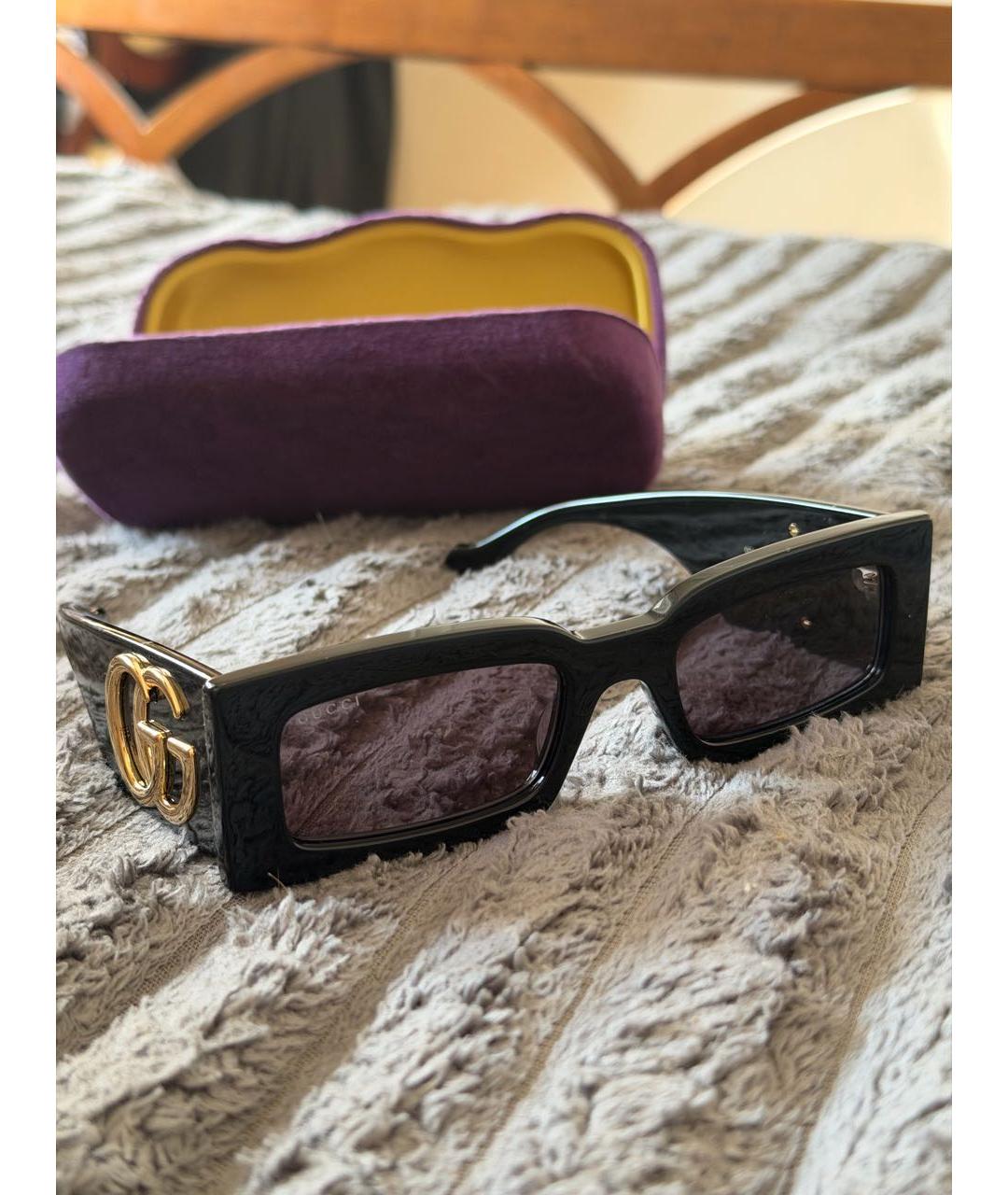 GUCCI Черные пластиковые солнцезащитные очки, фото 2