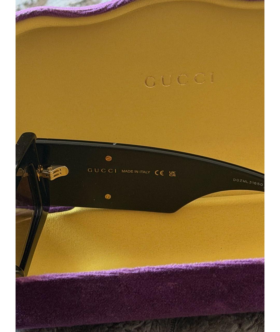 GUCCI Черные пластиковые солнцезащитные очки, фото 3