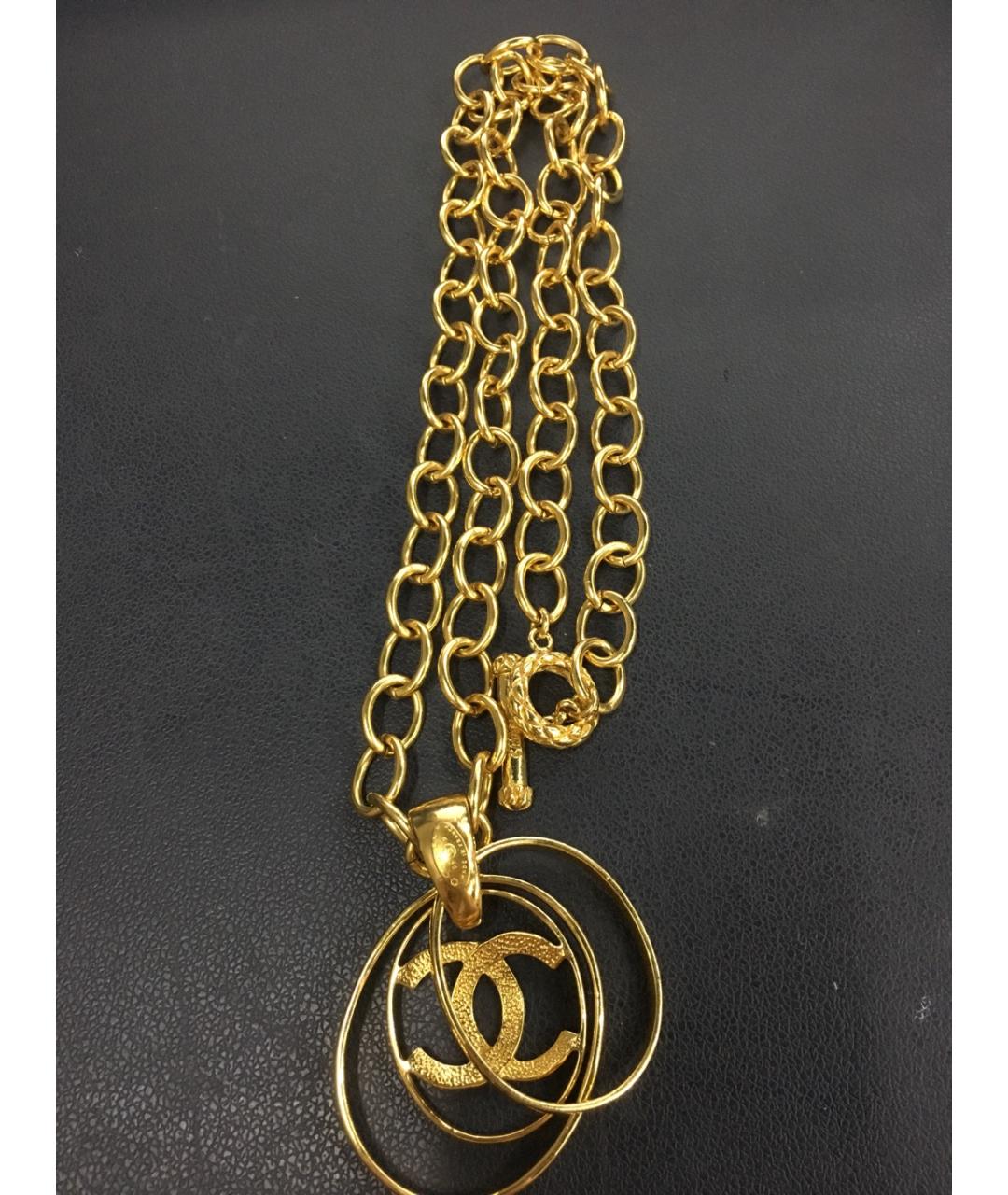 CHANEL Золотое металлическое колье, фото 8