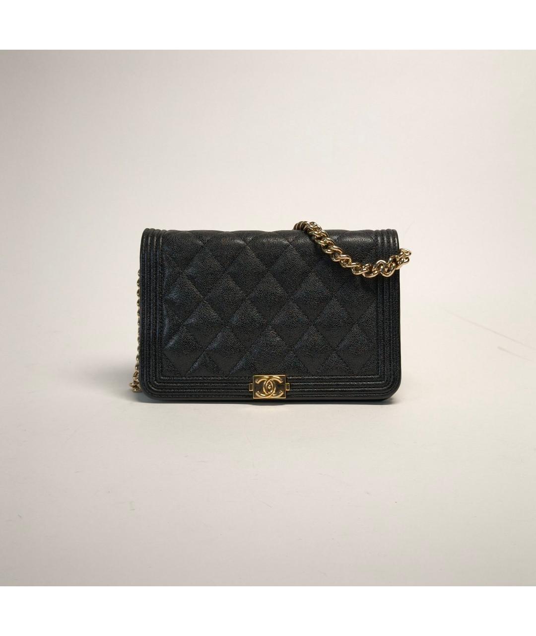 CHANEL Черная кожаная сумка через плечо, фото 2