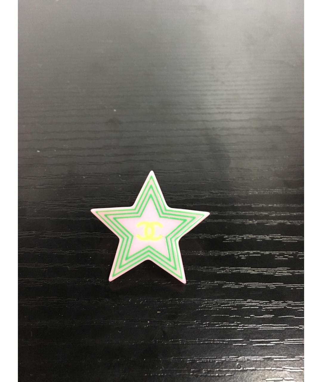 CHANEL Розовая пластиковая булавка / брошь, фото 7